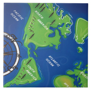 Carreau En Céramique Carte du monde
