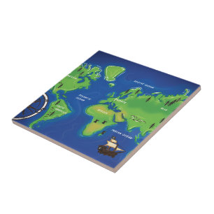 Carreau En Céramique Carte du monde