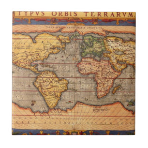 Carreau En Céramique Carte du monde à partir de 1601