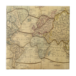 Carreau En Céramique Carte du monde sur la projection de Mercators