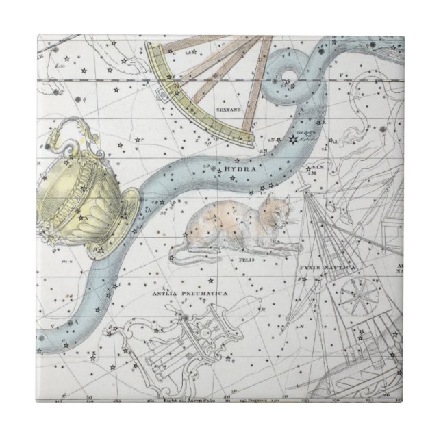 Carreau En Céramique Carte du plat XXVI de constellations (Devant)