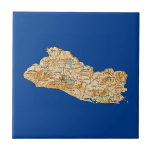 Carreau En Céramique Carte El Salvador