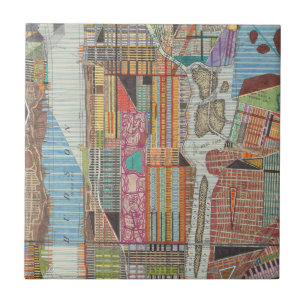 Carreau En Céramique Carte moderne de New York III