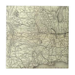 Carreau En Céramique Carte Ohio et chemin de fer du Mississippi