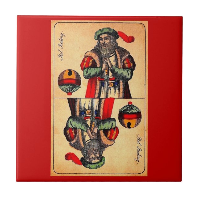 Carreau En Céramique carte tarot n° 2 du 19e siècle (Devant)