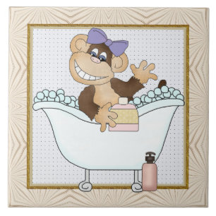 Carreau En Céramique Carton Monkey Salle de bain carrelage amusant