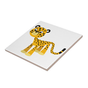 Carreau En Céramique Cartoon joyeux Cheetah Tile