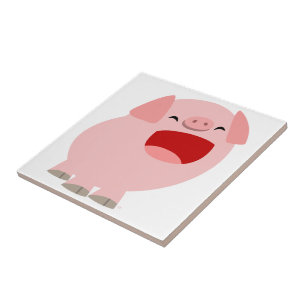 Carreau En Céramique Cartoon mignon chantant Carrelage de porc