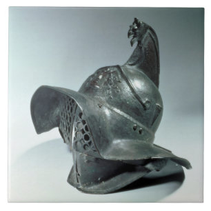 Carreau En Céramique Casque en bronze de gladiateur de Thracian,