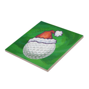 Carreau En Céramique Casquettes de Noël à la balle de golf