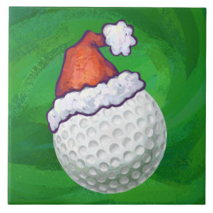 Carreau En Céramique Casquettes de Noël à la balle de golf