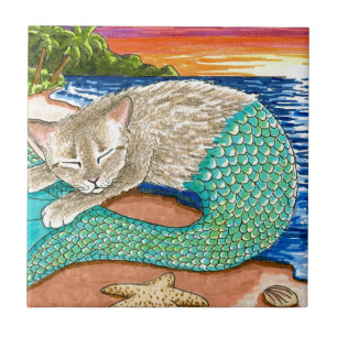 Carreau En Céramique Cat Mermaid 23