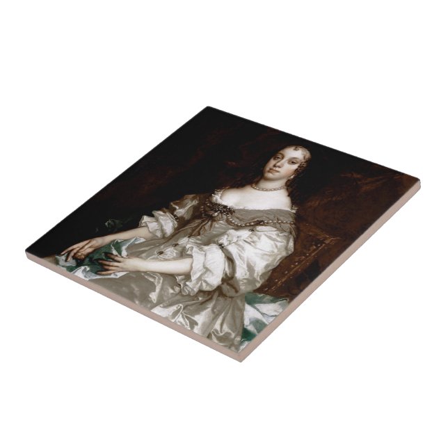 Carreau En Céramique Catherine de Braganza par monsieur Peter Lely (Côté)