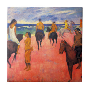Carreau En Céramique Cavaliers de Gauguin sur la tuile de plage