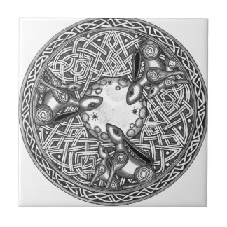 Carreau En Céramique Celtic, lièvre de observation de lune