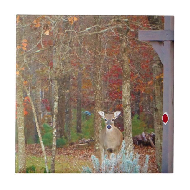 Carreau En Céramique Cerf de Noël (Devant)