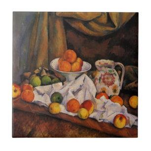 Carreau En Céramique Cezanne : Bol de fruits, Pitcher et Fruit