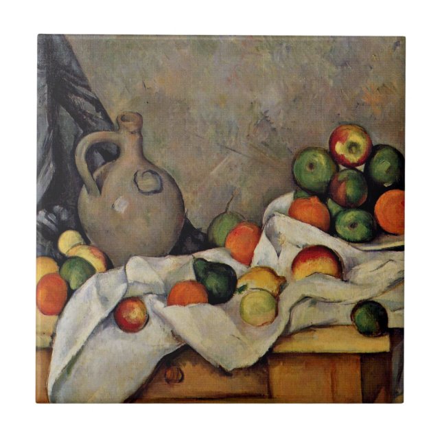 Carreau En Céramique Cezanne - Rideau, Jug et Fruit (Devant)