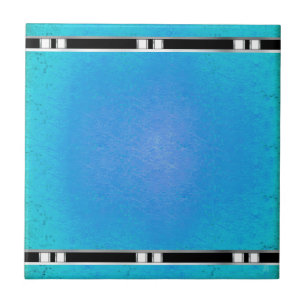Carreau En Céramique Chai Tea Companion en Turquoise, Noir et Argent