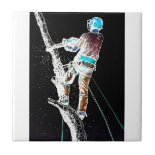 Carreau En Céramique Chaîne d'arboriste de l'électricien