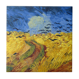Carreau En Céramique Champs de blé de Van Gogh peinture impressionniste