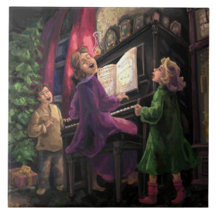 Carreau En Céramique Chant de Noël le long