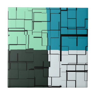 Carreau En Céramique Charbon blanc Turquoise vert Aqua bleu Motif moder