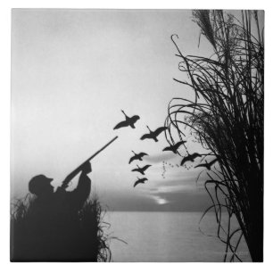 Carreau En Céramique Chasse de canard d'homme
