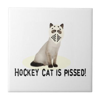 Carreau En Céramique Chat d'hockey pissé