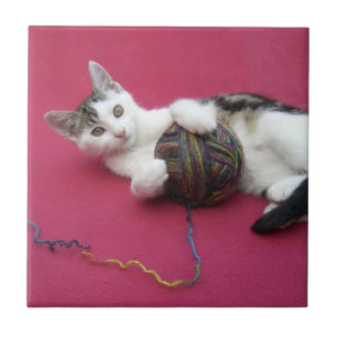 Carreau En Céramique Chat et fil