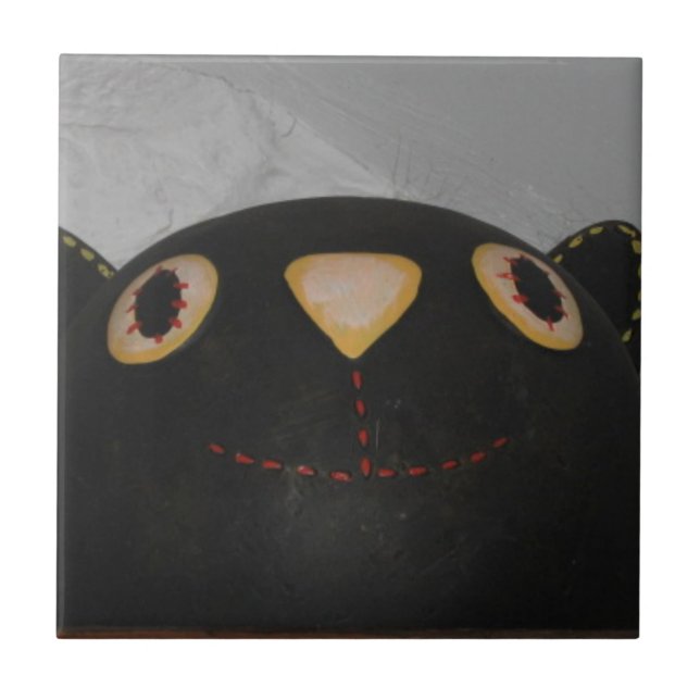 Carreau En Céramique Chat noir (Devant)