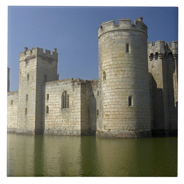 Carreau En Céramique Château de Bodiam (1385), reflété dans les douves, (Devant)