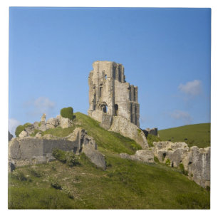 Carreau En Céramique Château de Corfe, Corfe, Dorset, Angleterre