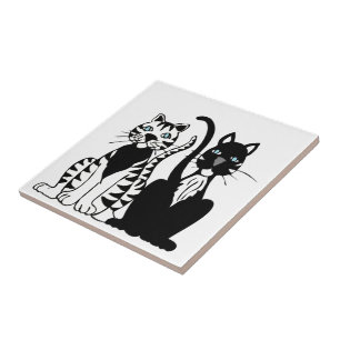 Carreau En Céramique Chats à deux cartons
