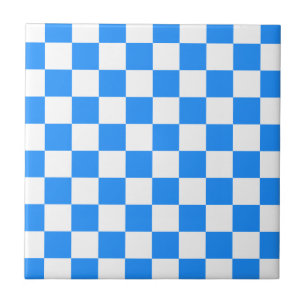 Carreau En Céramique Checkered - blanc et bleu
