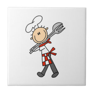 Carreau En Céramique Chef avec pince à salade