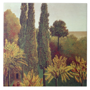 Carreau En Céramique Chemin dans les buttes Chaumont Park, Paris, 1908