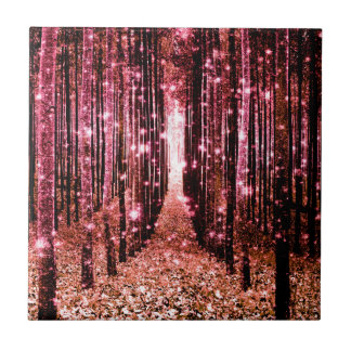 Carreau En Céramique Chemin de la forêt magique Peach rose