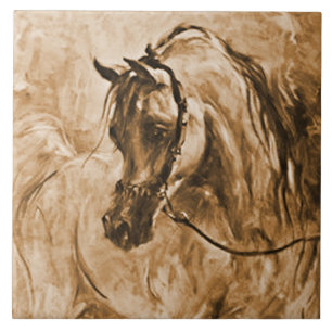 Carreau En Céramique Cheval Arabe vers la gauche