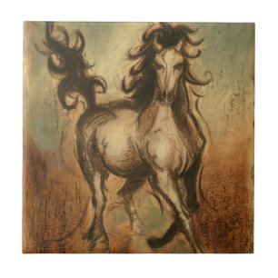 Carreau En Céramique Cheval sauvage et couleurs chaudes