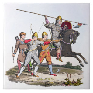 Carreau En Céramique Chevalier et archers normands, 1066, 'du bras