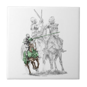 Carreau En Céramique Chevaliers de la Renaissance médiévale