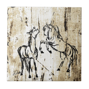 Carreau En Céramique Chevaux d'élevage de l'art équin