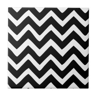 Carreau En Céramique Chevron noir et blanc
