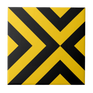Carreau En Céramique Chevrons jaunes et noirs