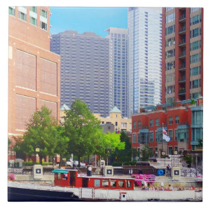 Carreau En Céramique Chicago IL - Chicago River Près de Centennial Foun