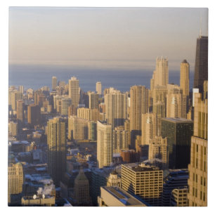 Carreau En Céramique Chicago, Illinois, vue panoramique depuis la Sears