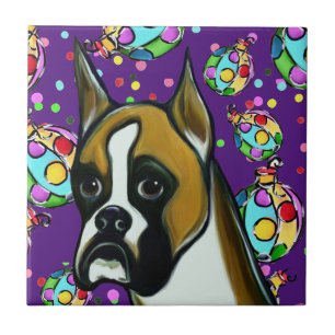 CARREAU EN CÉRAMIQUE CHIEN BOXER