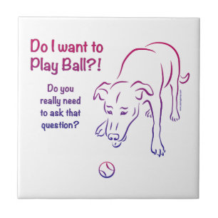 Carreau En Céramique Chien de balle de tennis