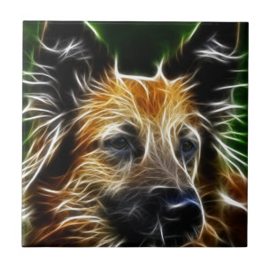 Carreau En Céramique Chien de berger allemand de éclairage